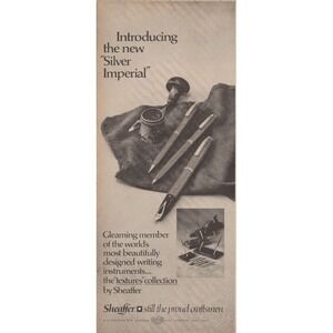 Sheaffer Silver Imperial Textures Collection Luxury Pens Vintage Print Ad 1970